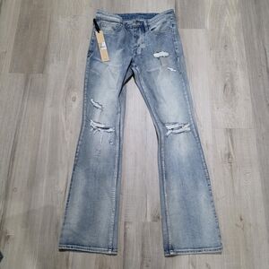 Ksubi Light Blue Distressed Men's Bootcut Jeans